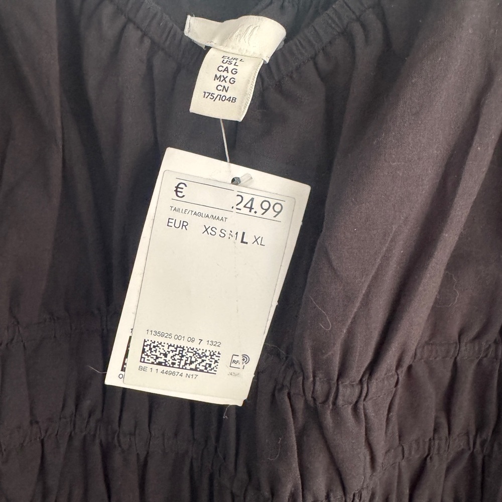 NWT- H&M Elegant Black Midi Dress-Lg/XL - Picture 2 of 5